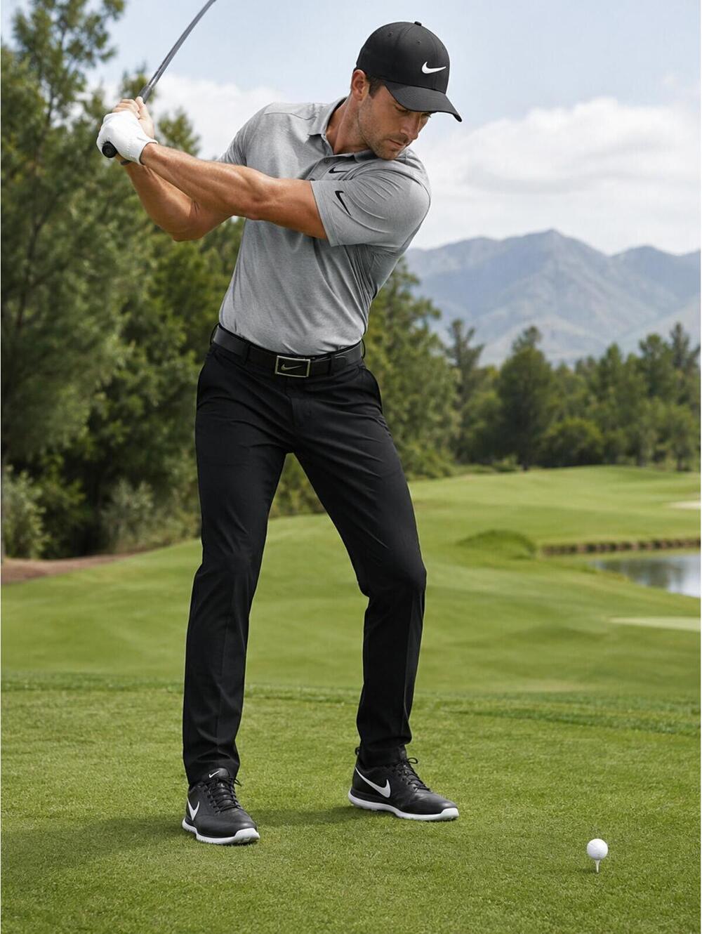 Nike Golf Slim Fit Men’s Black Flex Pants 42x30 Dri-FIT Stretch Performance